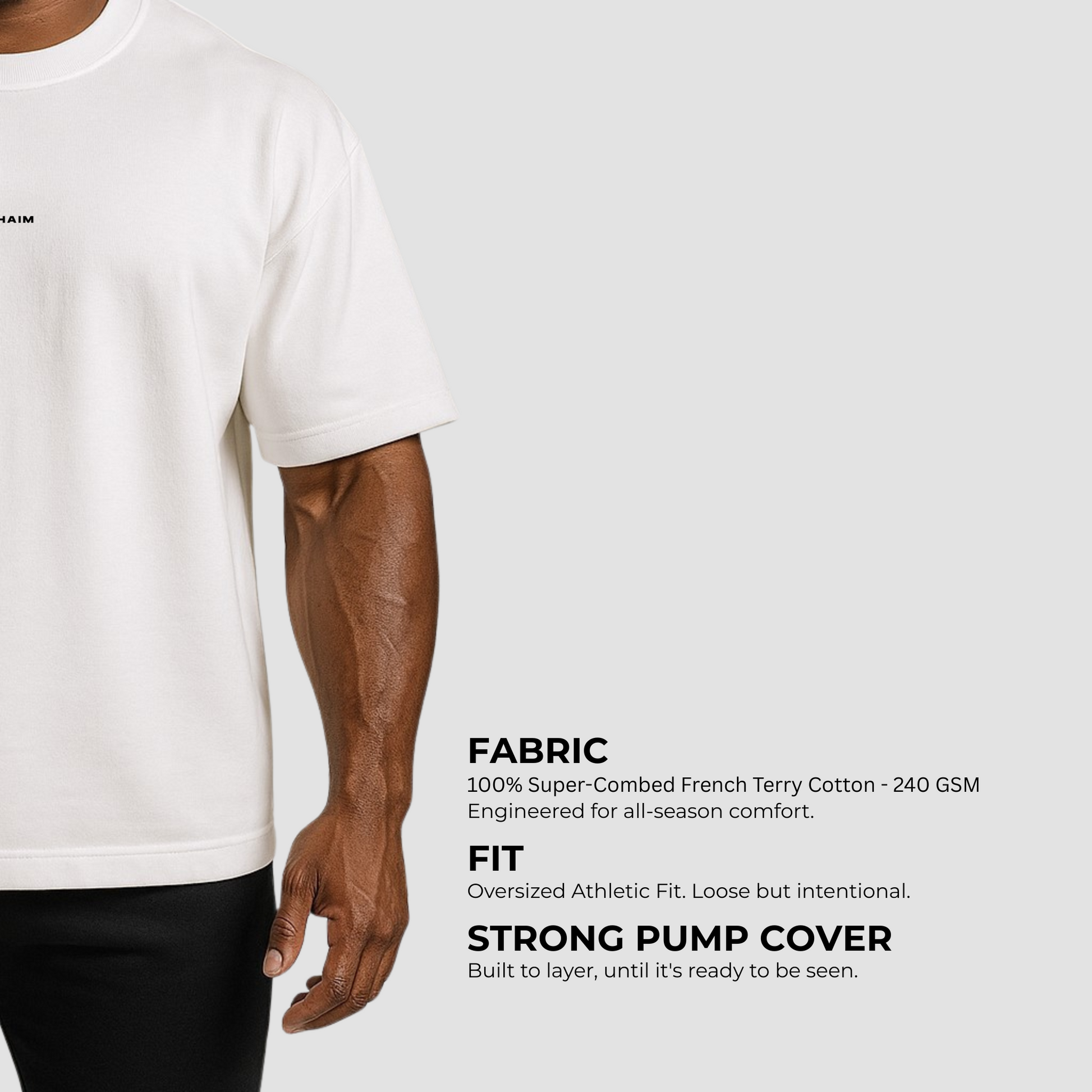 Steel White Oversized T-Shirts